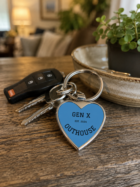 💥 OUTHOUSE GEN X HEART KEYCHAIN