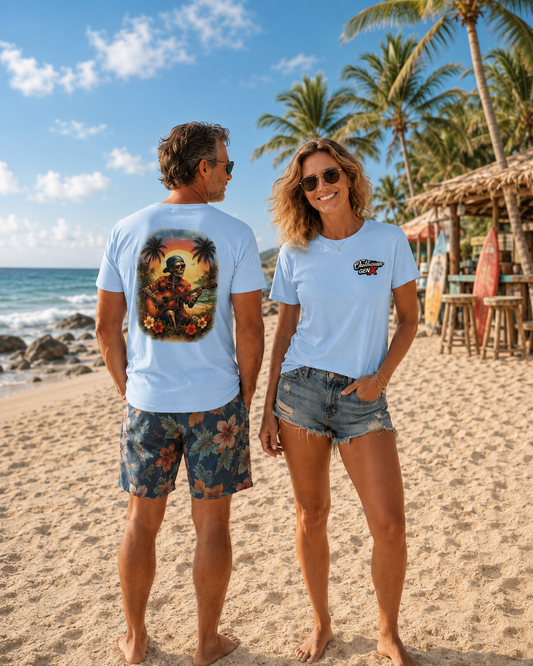 Rum, Roads & Bad Decisions T-Shirt — Tropical Gen X Graphic Tee