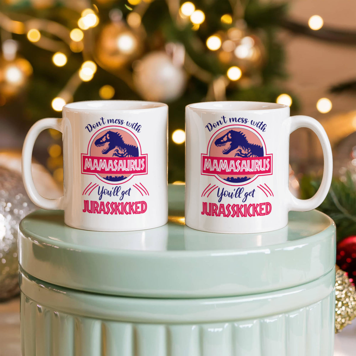 Mamasaurus Mug — Funny Dinosaur Mom Coffee Cup | 11oz & 15oz Ceramic Mug